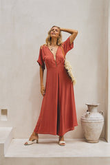 Regalia Long Jumpsuit – Solid Color with Classic Beadwork