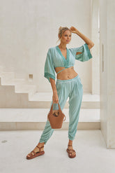 Oasis Trousers – Pigment Color with Fringes