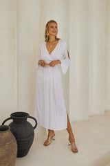 Blossom Long Dress – Pigment Color with Lavish Lace