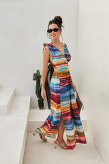 Allegra Long Dress – Striped Savanna Tie Dye