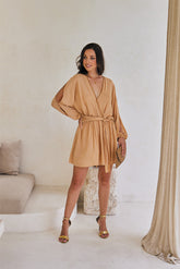 Eternity Short Jumpsuit – Solid Color with Classic Beadwork