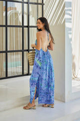 Seabreeze Long Dress – Aqua Splash Tie Dye