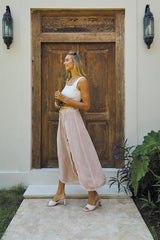 Azure Long Skirt – Pigment Color with Lavish Lace