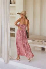 Delphine Long Dress – Ethnic Fusion Print