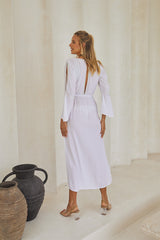 Blossom Long Dress – Pigment Color with Lavish Lace