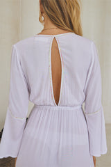 Blossom Long Dress – Pigment Color with Lavish Lace