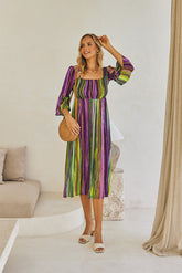 Nova Midi Dress – Boho Waves Tie Dye