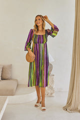 Nova Midi Dress – Boho Waves Tie Dye