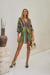 Cassia Short Dress Kimono – Boho Waves Tie Dye