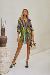 Cassia Short Dress Kimono – Boho Waves Tie Dye