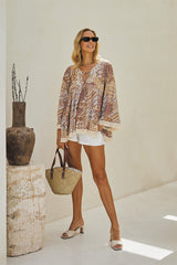 Skylar Shirt – Vintage Print Embroidered