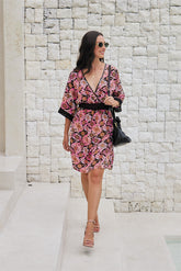 Wanderlust Short Tunic – Psychedelic Print with Lace