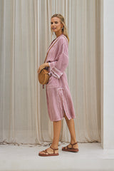 Petal Long Kimono – Pigment Color with Fringes