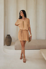 Renaissance Short Tunic – Solid Color with Classic Beadwork