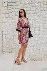 Wanderlust Short Tunic – Psychedelic Print with Lace