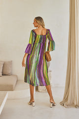 Nova Midi Dress – Boho Waves Tie Dye