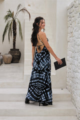 Aurora Long Dress – Abstract Bubble Tie Dye