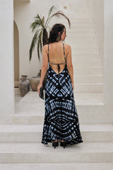 Aurora Long Dress – Abstract Bubble Tie Dye