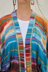 Odyssey Top Kimono – Striped Savanna Tie Dye