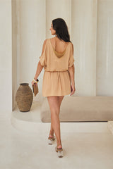 Renaissance Short Tunic – Solid Color with Classic Beadwork