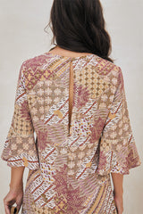 Violette Long Tunic – Vintage Print Embroidered