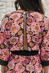 Wanderlust Short Tunic – Psychedelic Print with Lace