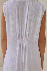 Eden Long Dress – Solid with Chic Button Detail