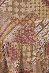 Pantheon Long Dress – Vintage Print Embroidered