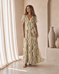 Luna Long Dress // Star Matrix Print