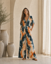 Paz Long Jumpsuit // Ocean Fade Tie Dye