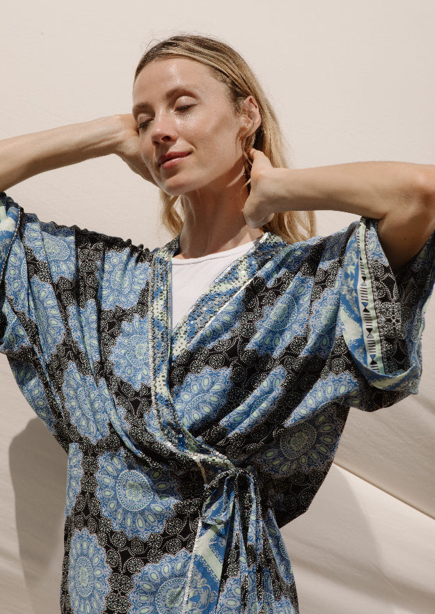 Free people retrograde kimono dress store