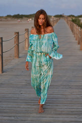 Novella Jumpsuit // Tanit Tie Dye - Green