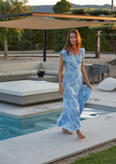 Izzy Wickelkleid // Benirras Print - Aqua blau