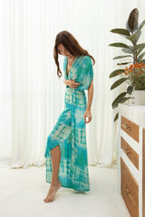 Viviette Long Jumpsuit // Batik Abstract