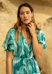 Edie Duster Dress // Es Canar Tie Dye - Verde