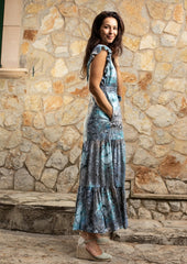 Izzy Wrap Dress // Bora Tie Dye - Azul