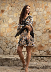Cora Tunika Kleid // Gertrudis Print - Terracotta