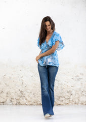Ella Blouse // Molí Tie Dye - Blue