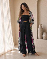 Cora Long Kimono // Cosmic Bloom Print