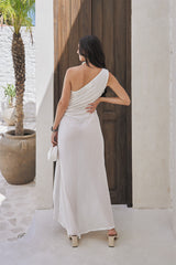 Evengeline Long Dress – Solid Color with Classic Beadwork