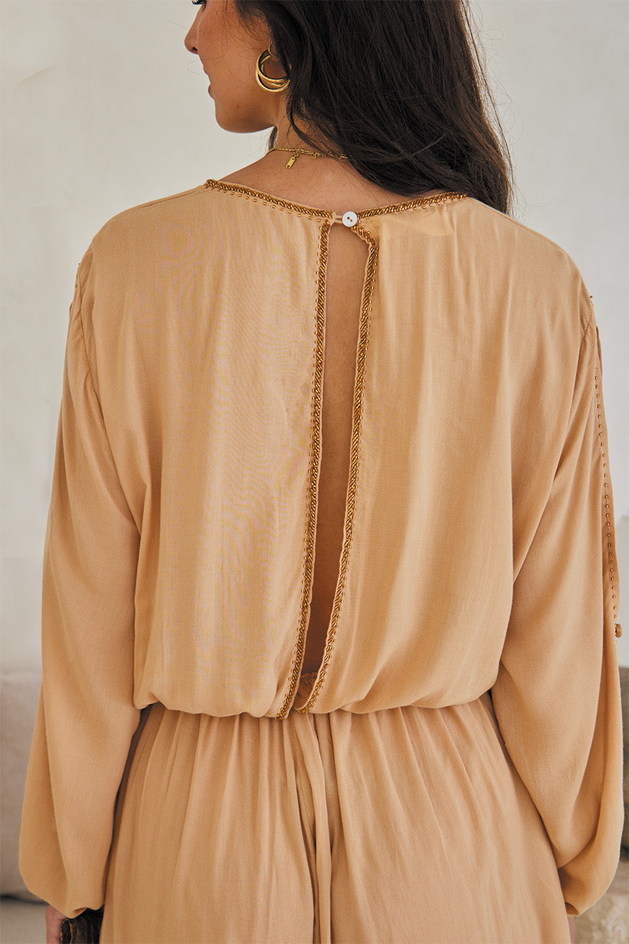 Eternity Short Jumpsuit – Solid Color with Classic Beadwork