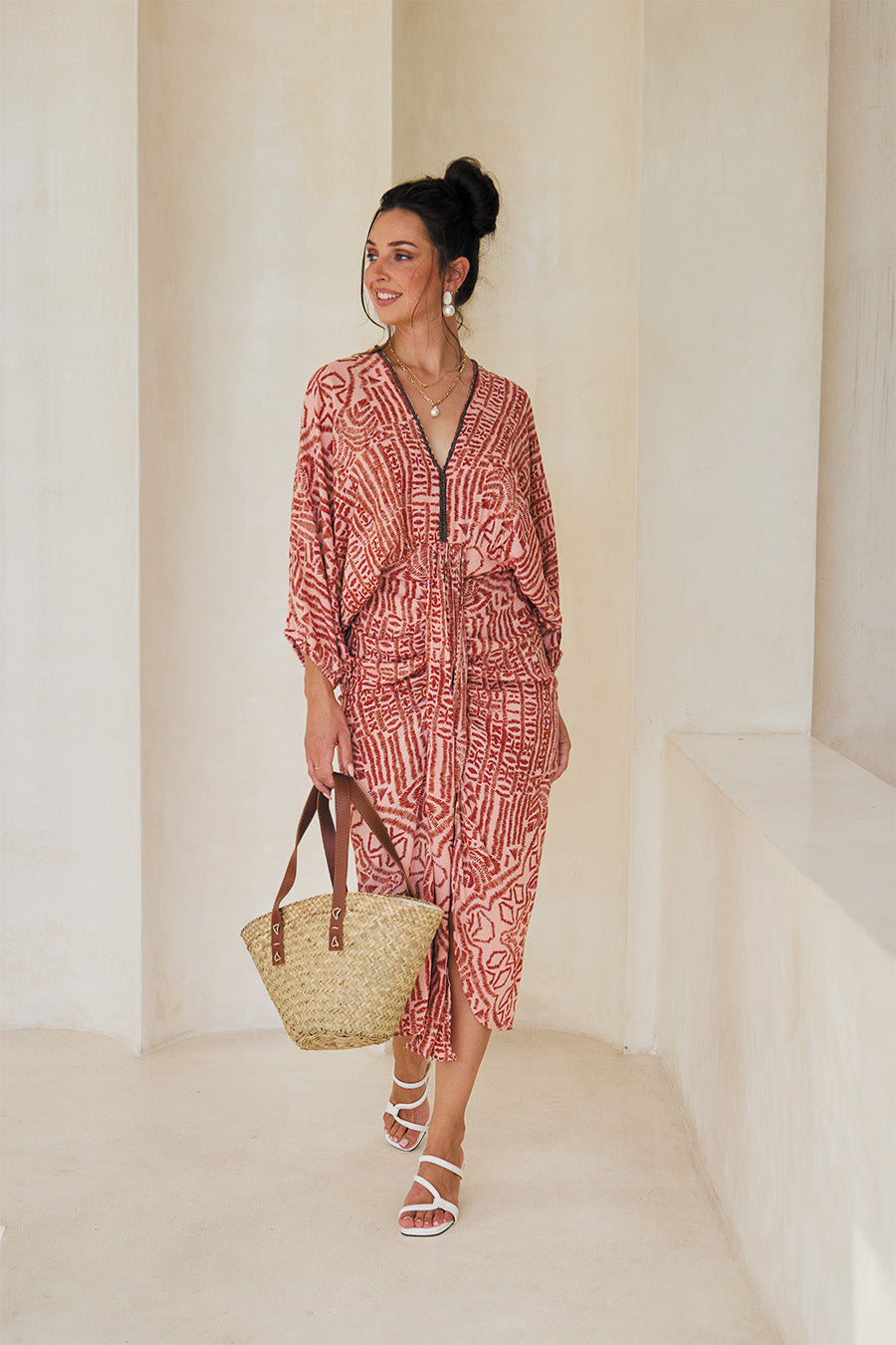 Mariposa Long Dress Kimono – Ethnic Fusion Print