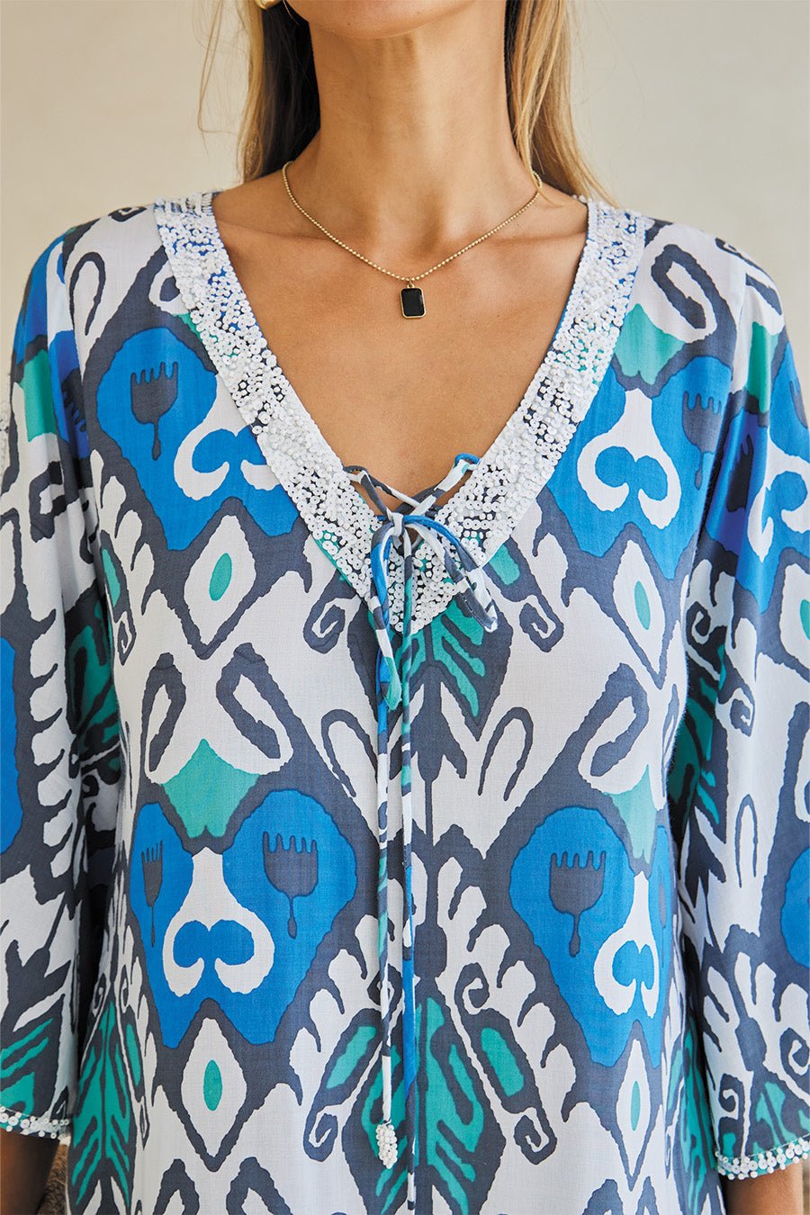 Luxuria Long Kaftan – Kaleidoscopic Print