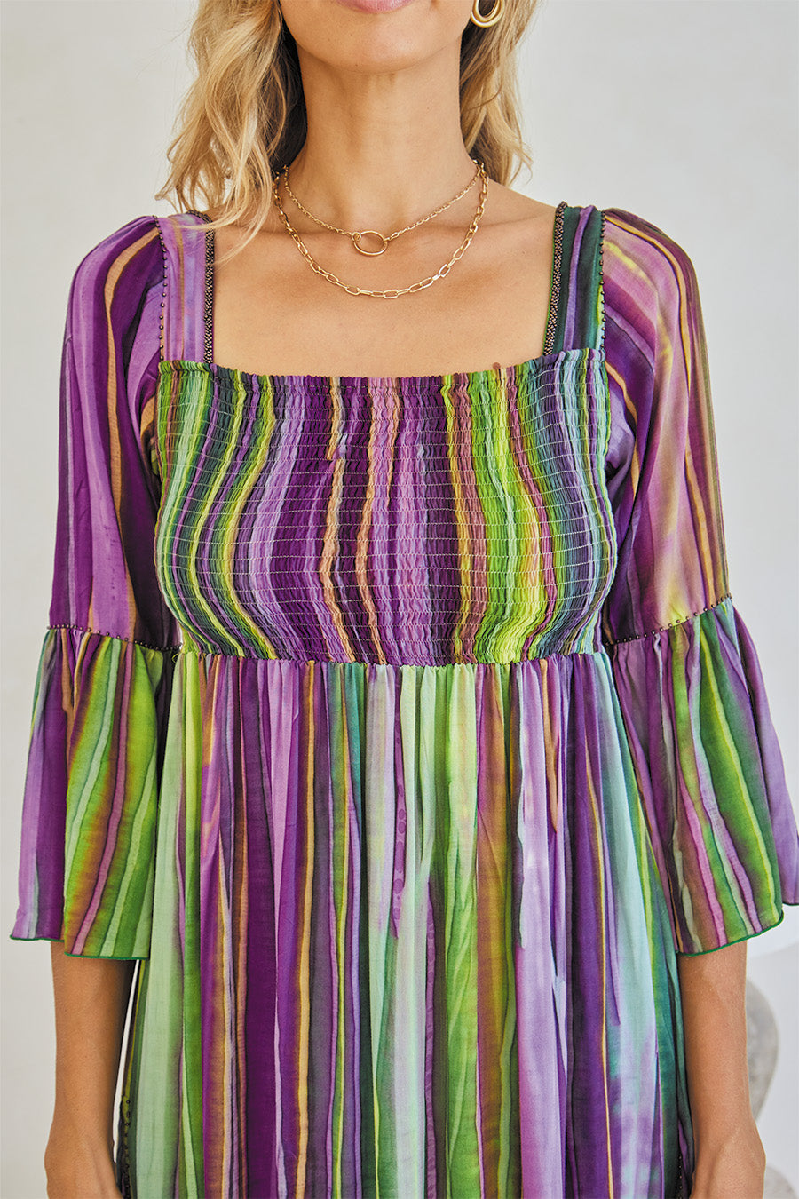 Nova Midi Dress – Boho Waves Tie Dye