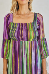 Nova Midi Dress – Boho Waves Tie Dye