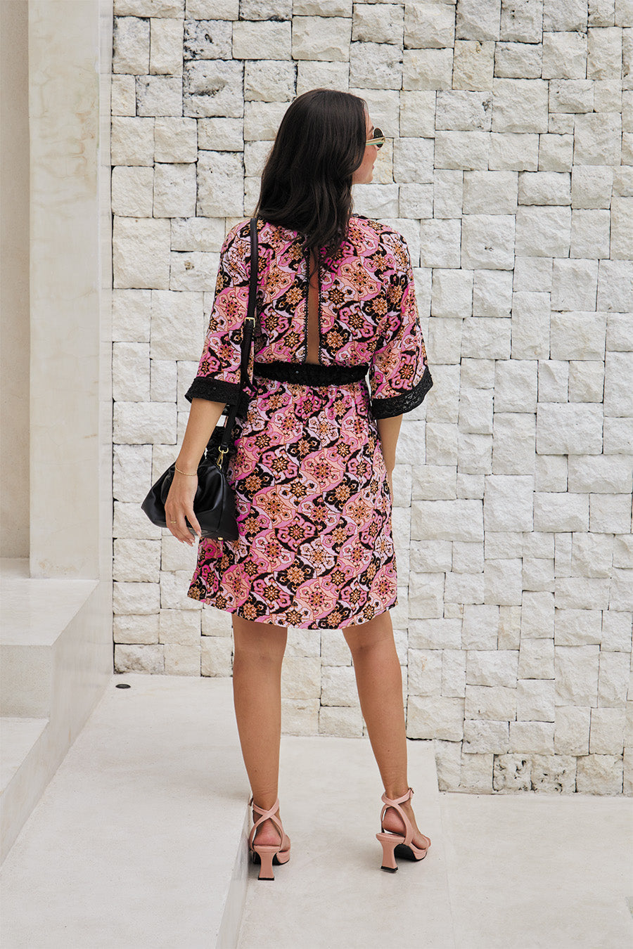 Wanderlust Short Tunic – Psychedelic Print with Lace