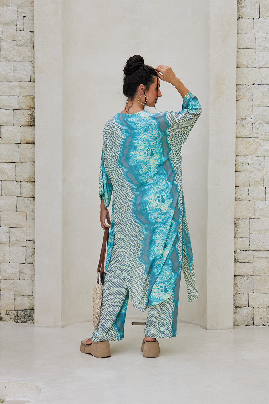 Dahlia Long Kimono – Snake Lux Print