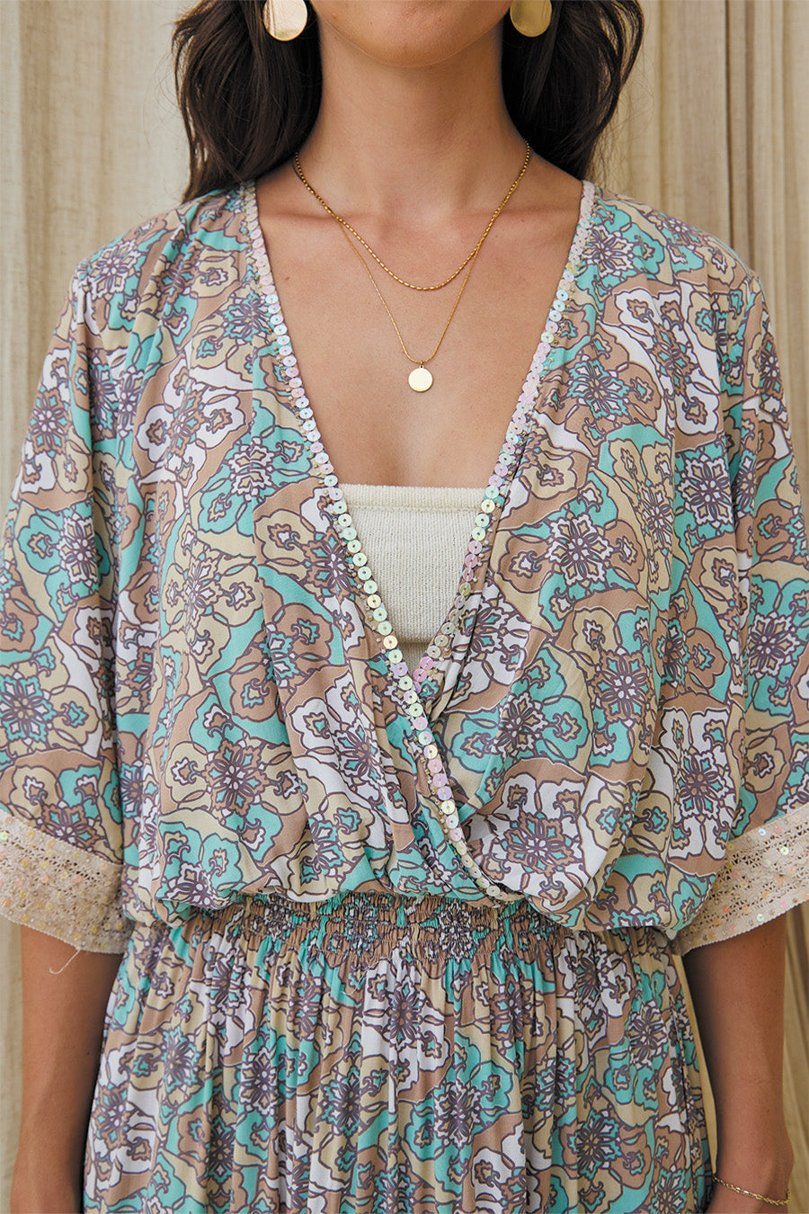 Solstice Long Tunic – Psychedelic Print with Lace