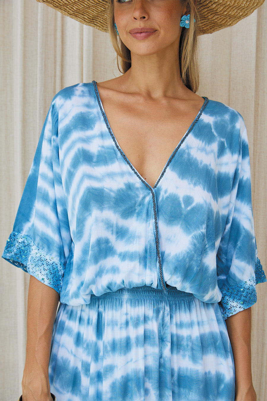 Solstice Long Tunic – Abstract Bubble Tie Dye