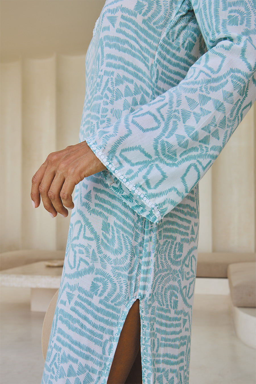 Zephyra Long Kaftan – Ethnic Fusion Print